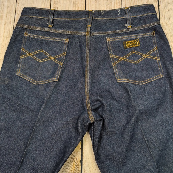 Vintage Buddy Stevenson Mens Jeans 37x32 Dark Wash Denim Pants Western work wear - Picture 8 of 10